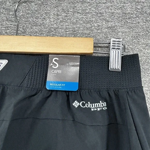 Columbia PFG Capri Pants Women Small Black Regular Fit Hiking NEW - Picture 5 of 13